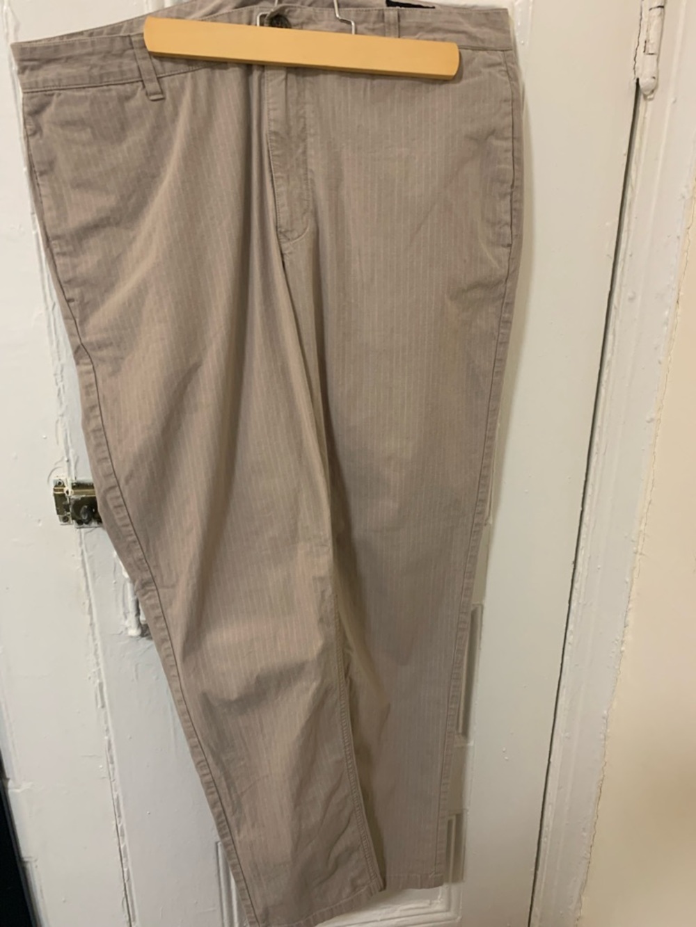 Bonobos slim lightweight chinos in tan pinstripe